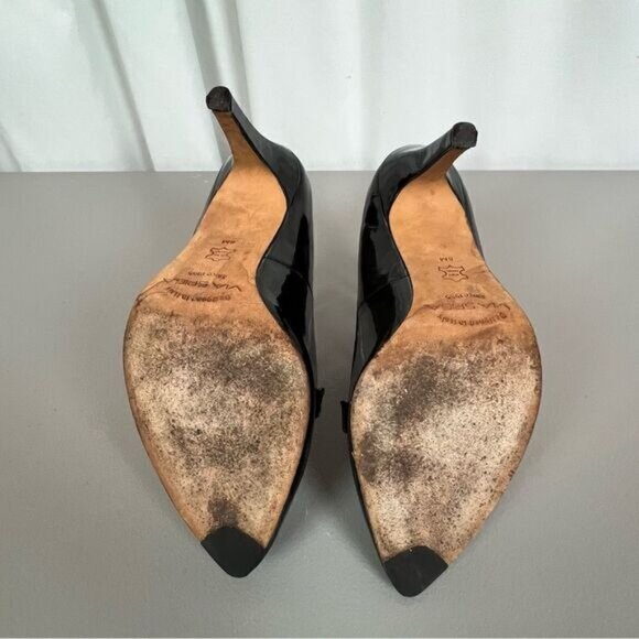 VIA SPIGA WOMENS PATENT LEATHER HEELS BLACK SIZE 8M - Picture 5 of 8